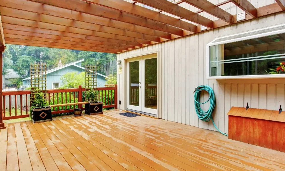 wooden deck backyard